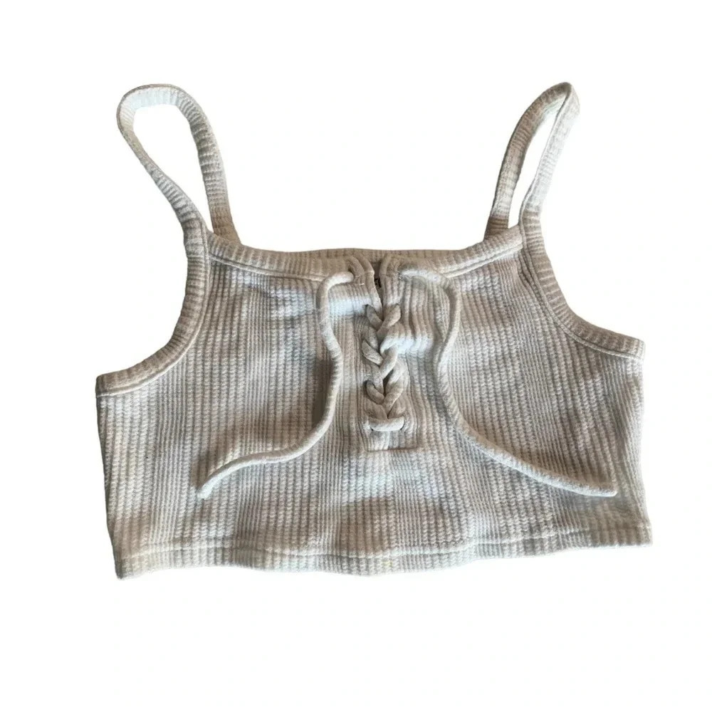Princess Polly women's size 2 cropped tank top, white